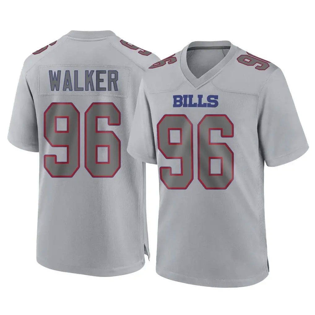 B.Bills #96 Deone Walker Player Gray Home Game Ndoa Stitched Jerseys