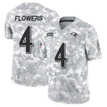 B.Ravens #4 Zay Flowers Player Arctic Camo Salute to Service Limited Ndoa Stitched Jerseys