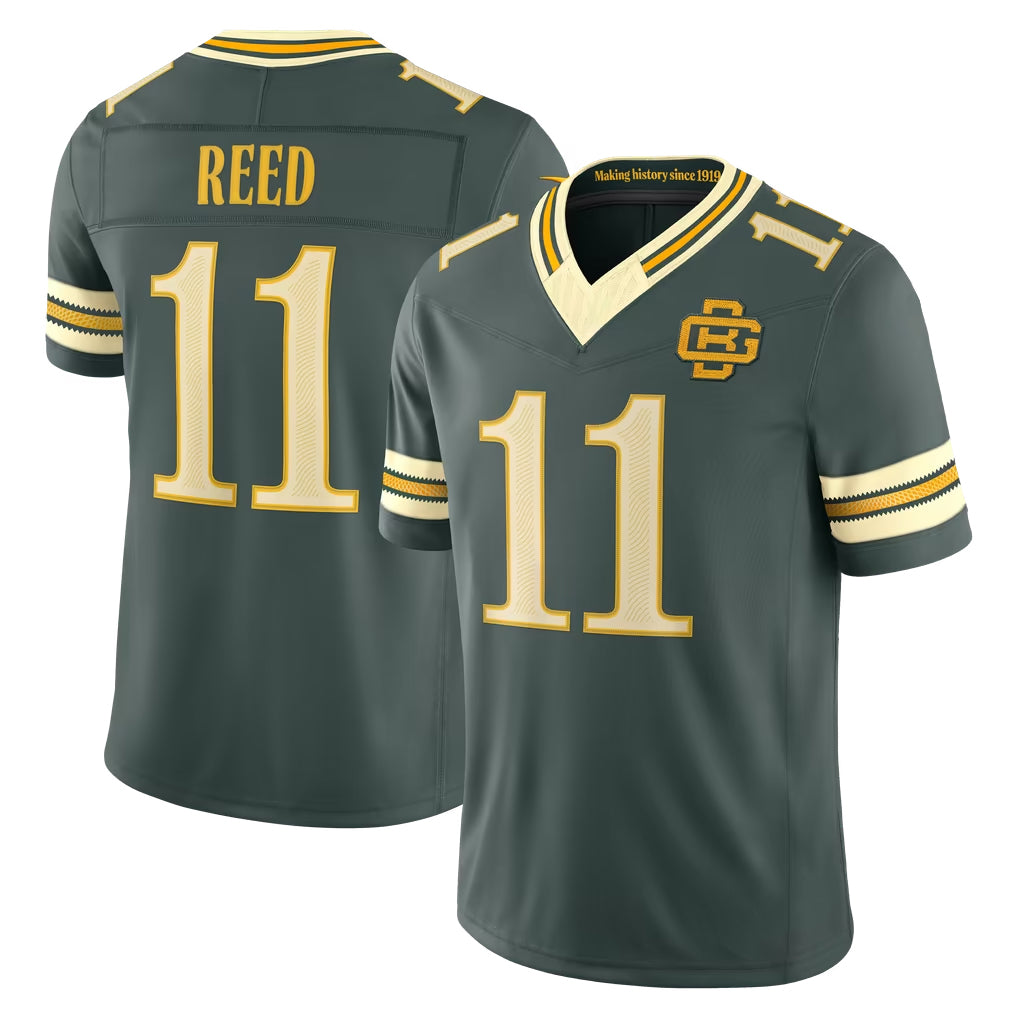 GB.Packers #11 Jayden Reed Player Green Limited 2026 Rivalries Collection Home Game Edoa Stitched Jerseys