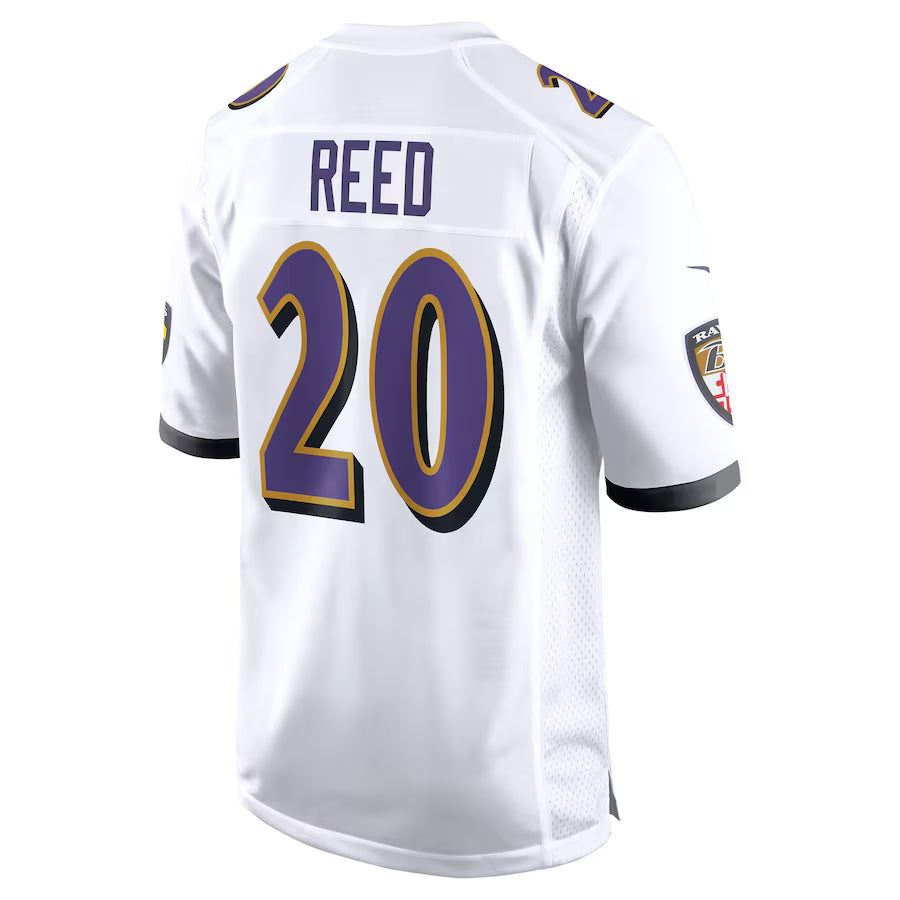 B.Ravens #20 Ed Reed Player White Alternate Game Home Ndoa Stitched Jerseys