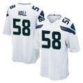 S.Seahawks #58 Derick Hall Player White Home Game Ndoa Stitched Jerseys