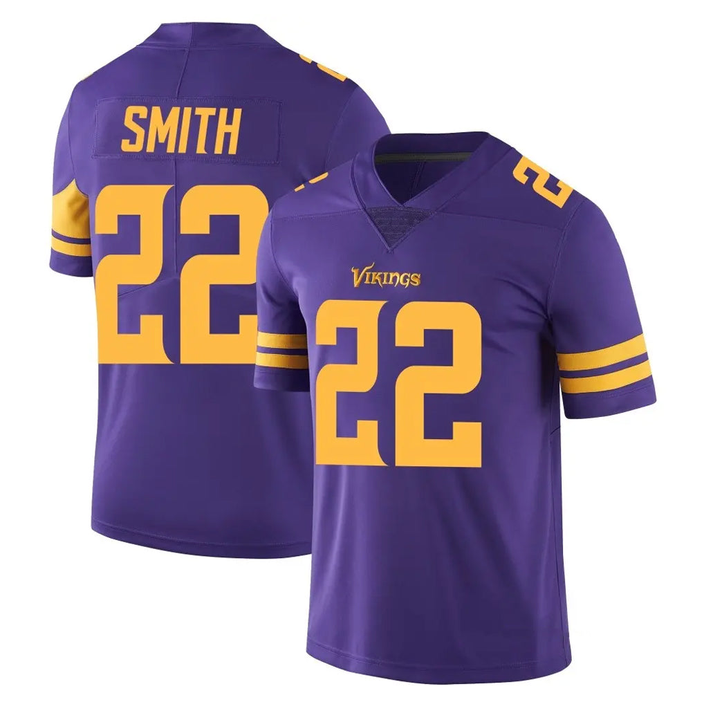 MN.Vikings #22 Harrison Smith Player Purple Limited Color Rush Home Game Ndoa Stitched Jerseys