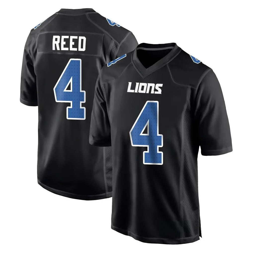 D.Lions #4 D.J. Reed Player Black Fashion Home Game Ndoa Stitched Jerseys