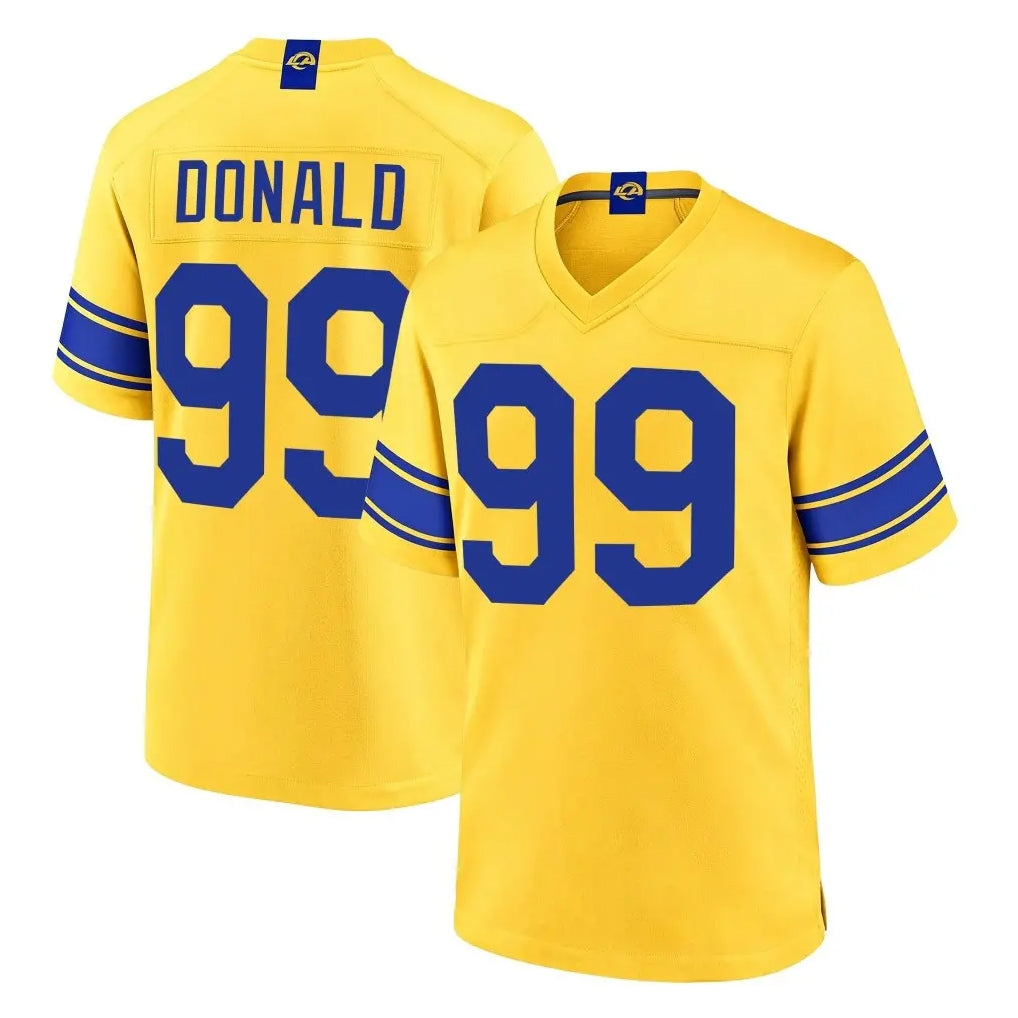 LA.Rams #99 Aaron Donald Player Gold Classic Sol Home Game Ndoa Stitched Jerseys
