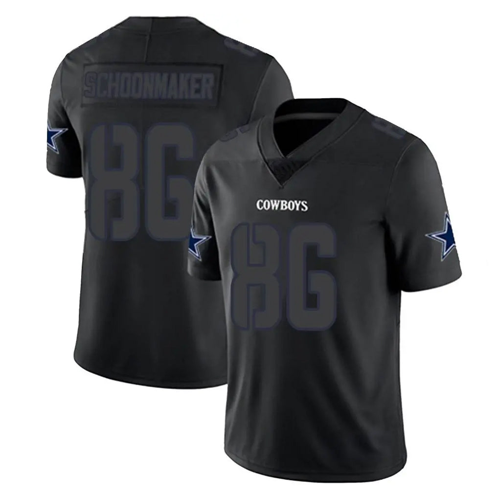 D.Cowboys #86 Luke Schoonmaker Player Black Impact Limited Home Game Ndoa Stitched Jerseys