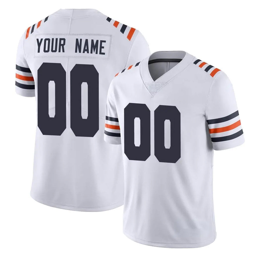 Custom C.Bears White Classic Vapor Limited Home Game Any Name & Numbers Ndoa Stitched Jerseys