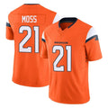 D.Broncos #21 Riley Moss Player Orange Vapor F.U.S.E. Limited Home Game Ndoa Stitched Jerseys