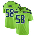 S.Seahawks #58 Derick Hall Player Green Limited Color Rush Home Game Ndoa Stitched Jerseys
