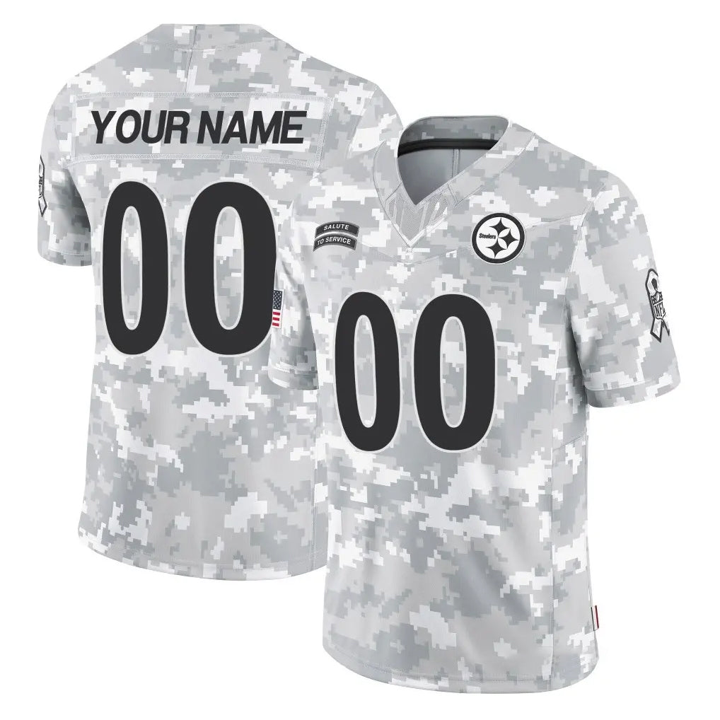 Custom P.Steelers Arctic Camo Limited Salute To Service Home Game Any Name & Numbers Ndoa Stitched Jerseys