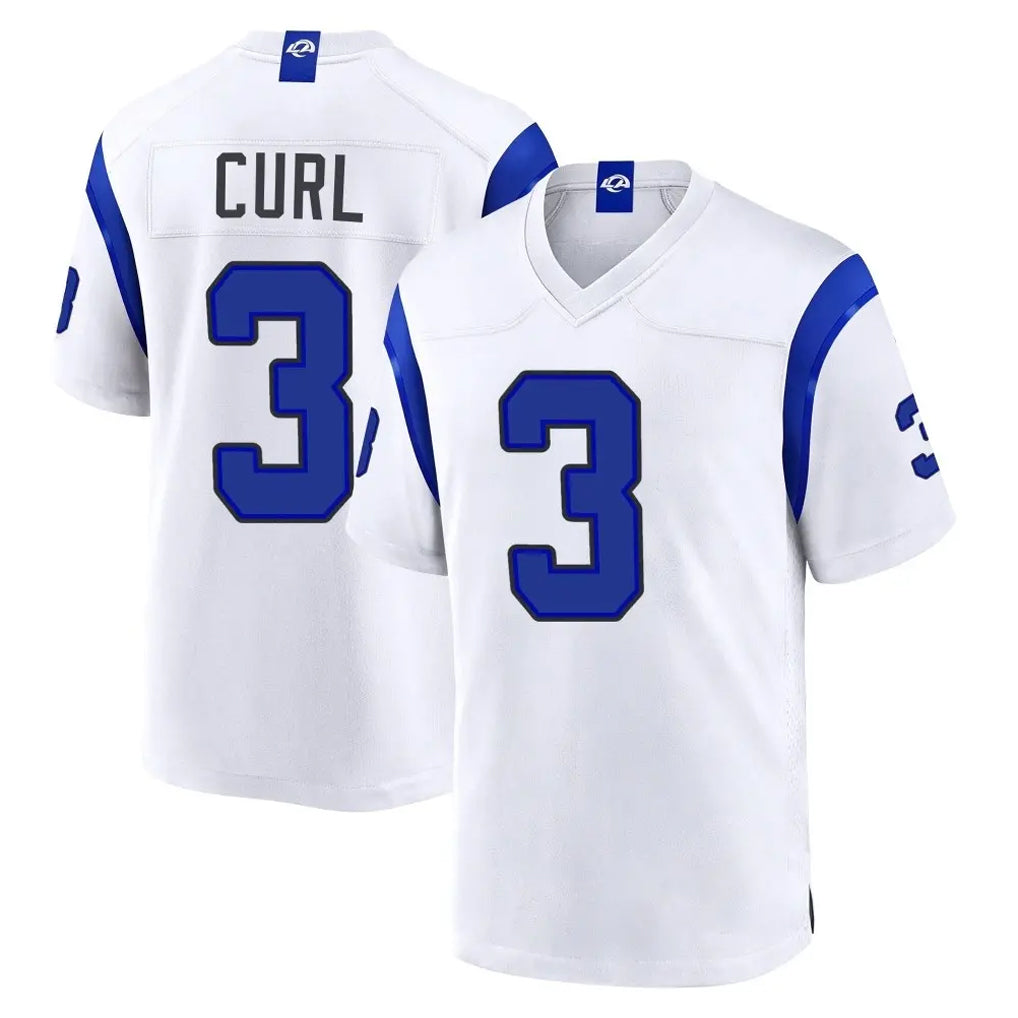 LA.Rams #3 Kam Curl Player White Fearsome Home Game Ndoa Stitched Jerseys