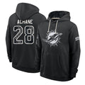 M.Dolphins #28 De'Von Achane Player 2026 Black Logo Pullover Hoodies Limited Game Ndoa Stitched Jerseys