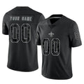Custom NO.Saints Black Limited Reflective Home Game Any Name & Numbers Ndoa Stitched Jerseys