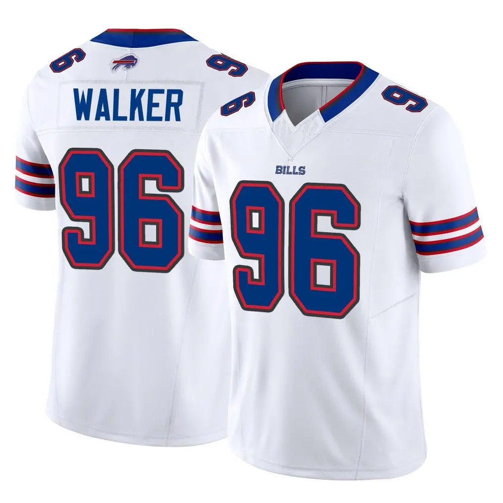 B.Bills #96 Deone Walker Player White Vapor F.U.S.E. Jersey Limited Home Game Ndoa Stitched Jerseys