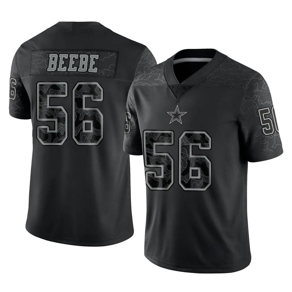 D.Cowboys #56 Cooper Beebe Player Black Limited Reflective Home Game Ndoa Stitched Jerseys