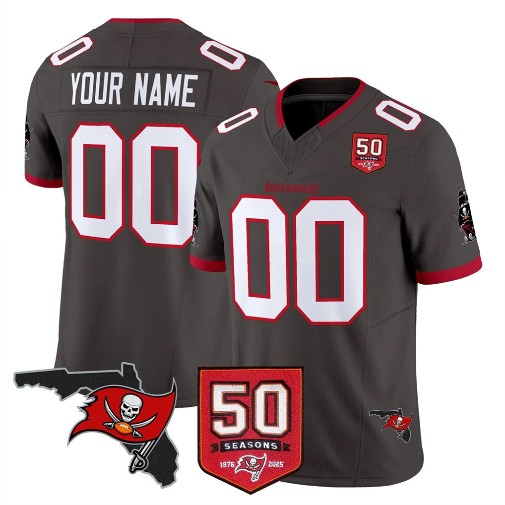 Custom TB.Buccaneers Pewter Limited 2026 Season Vapor F.U.S.E. Home Game Any Name & Numbers Ndoa Stitched Jerseys