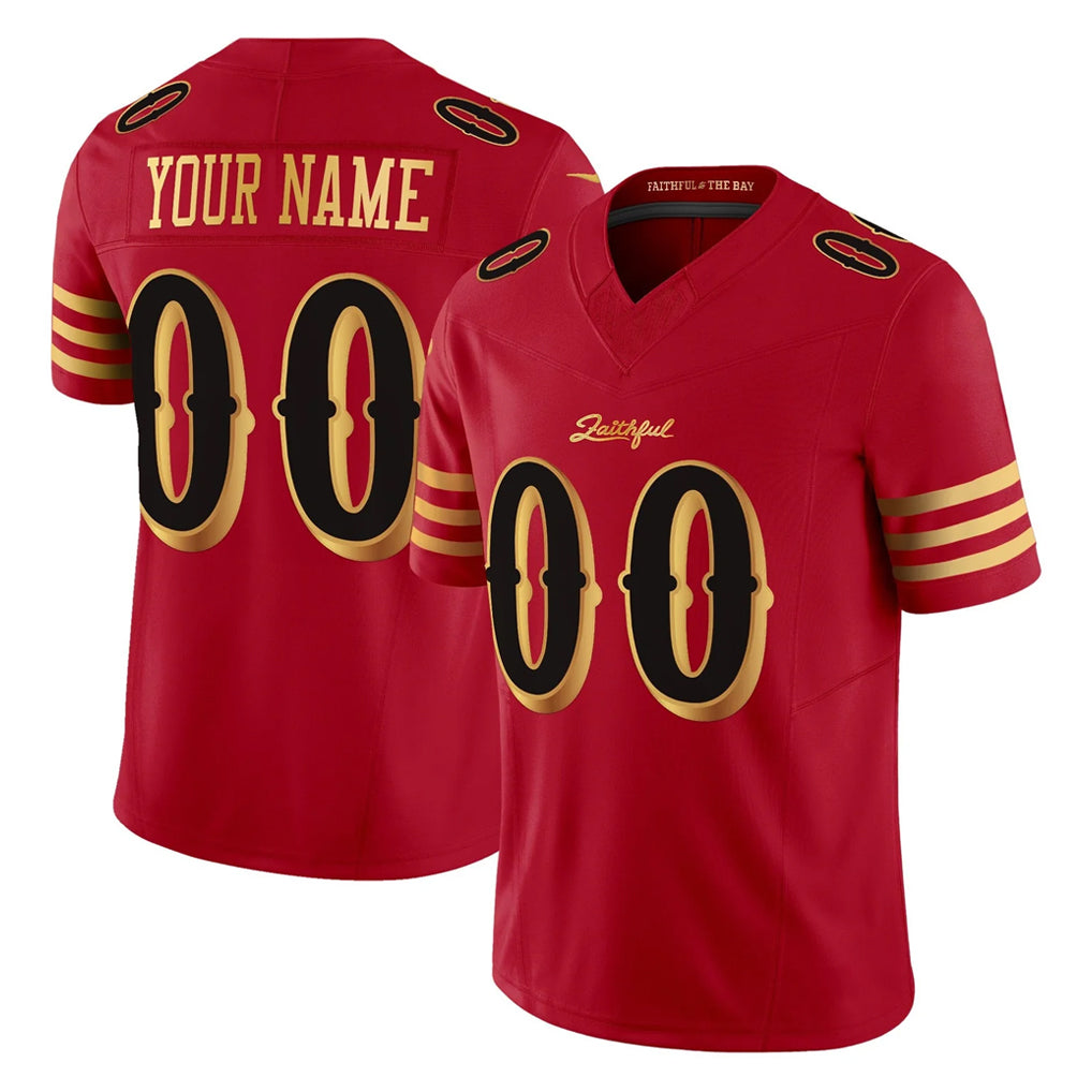 Custom SF.49ers Red Rivalries Vapor Limited Home Game Any Name & Numbers Ndoa Stitched Jerseys