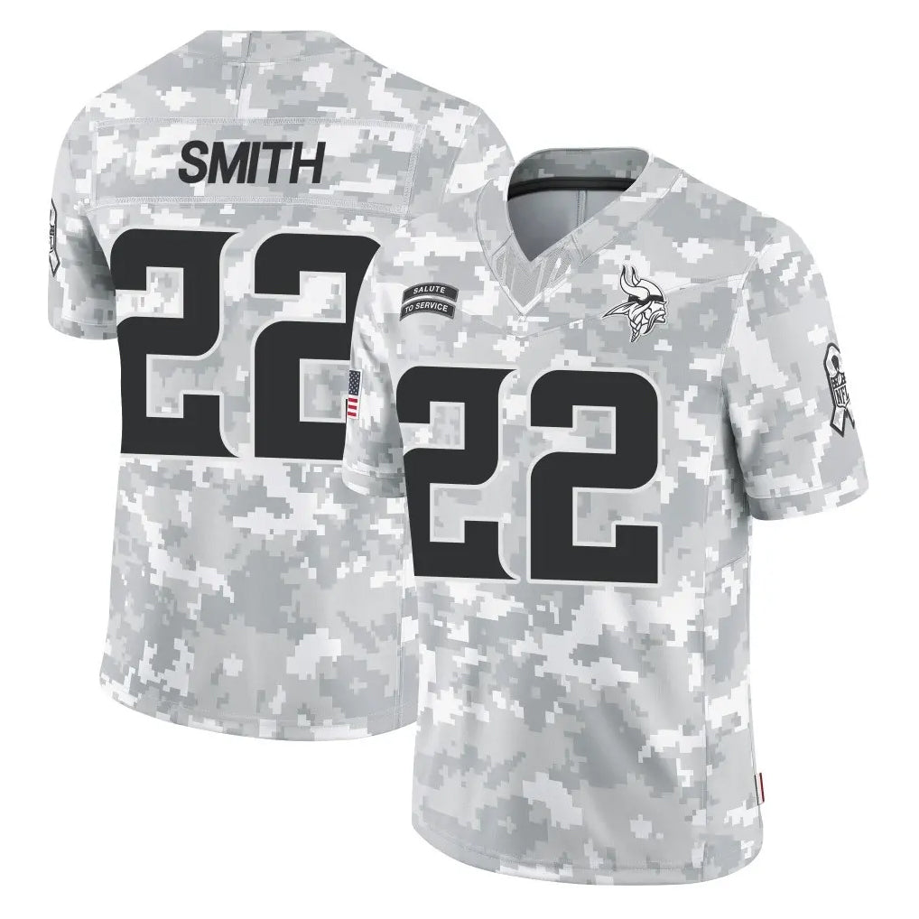 MN.Vikings #22 Harrison Smith Player Arctic Camo Salute To Service Limited Game Ndoa Stitched Jerseys