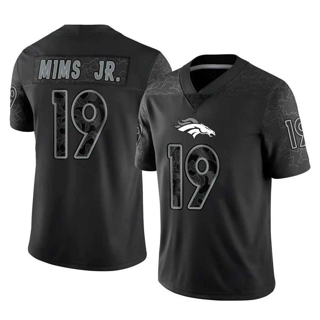 D.Broncos #19 Marvin Mims Jr. Player Black Reflective Limited Ndoa Stitched Jerseys