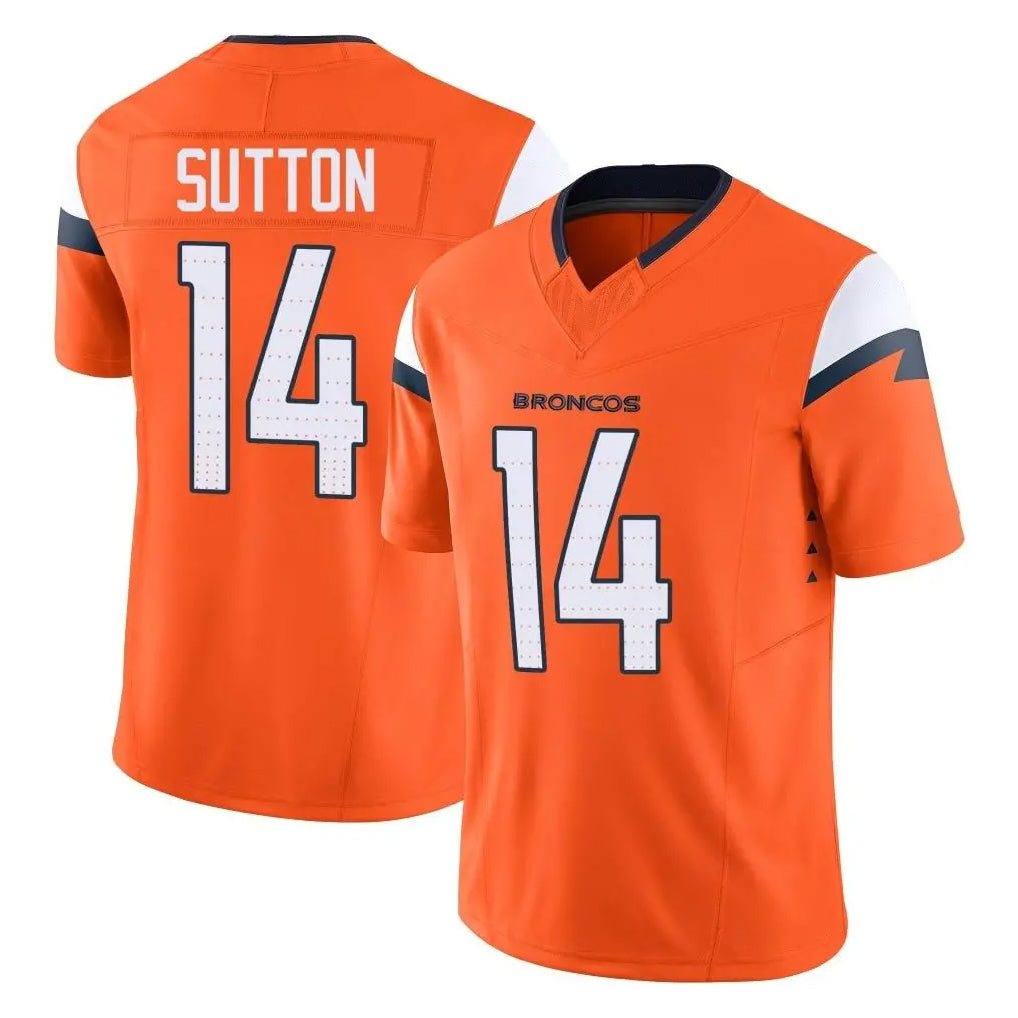 D.Broncos #14 Courtland Sutton Player Orange Vapor F.U.S.E. Limited Home Game Ndoa Stitched Jerseys