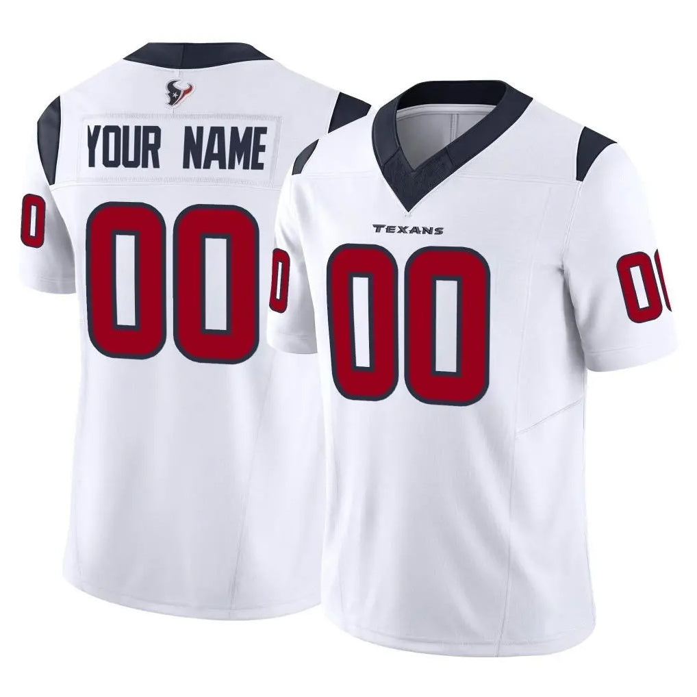 Custom H.Texans White Limited Vapor F.U.S.E. Home Game Any Name & Numbers Ndoa Stitched Jerseys