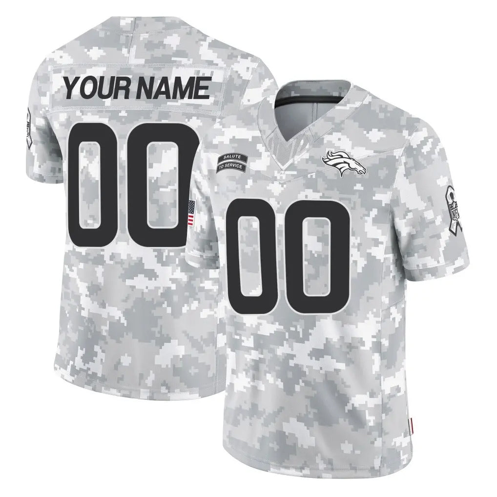Custom D.Broncos Arctic Camo Salute To Service Limited Any Name & Numbers Ndoa Stitched Jerseys