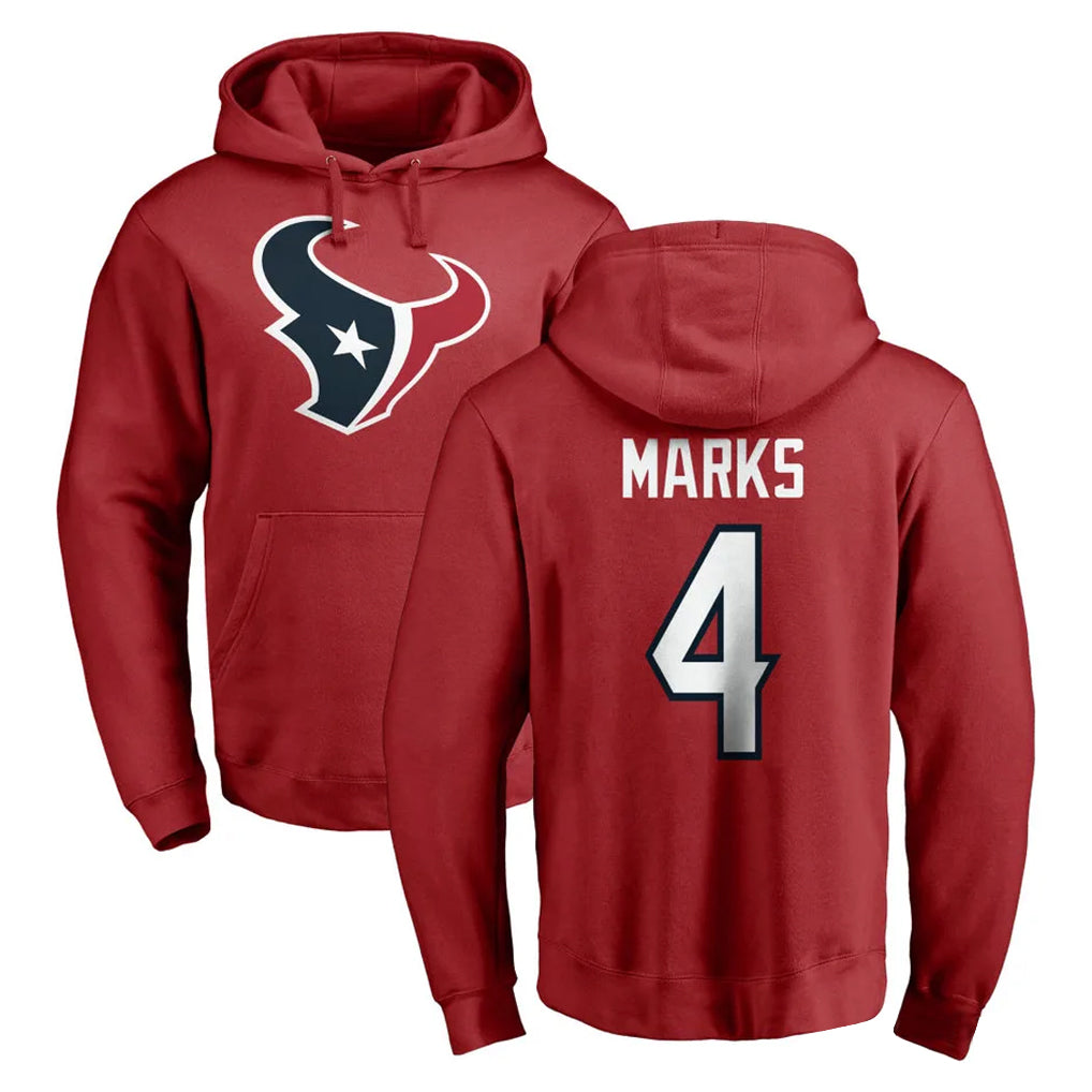 H.Texans #4 Woody Marks Player Red Pro Line Pullover Hoodie Limited Game Ndoa Stitched Jerseys