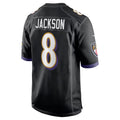 B.Ravens #8 Lamar Jackson Player Black Alternate Home Game Ndoa Stitched Jerseys