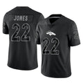 D.Broncos #22 Brandon Jones Player Black Reflective Limited Ndoa Stitched Jerseys