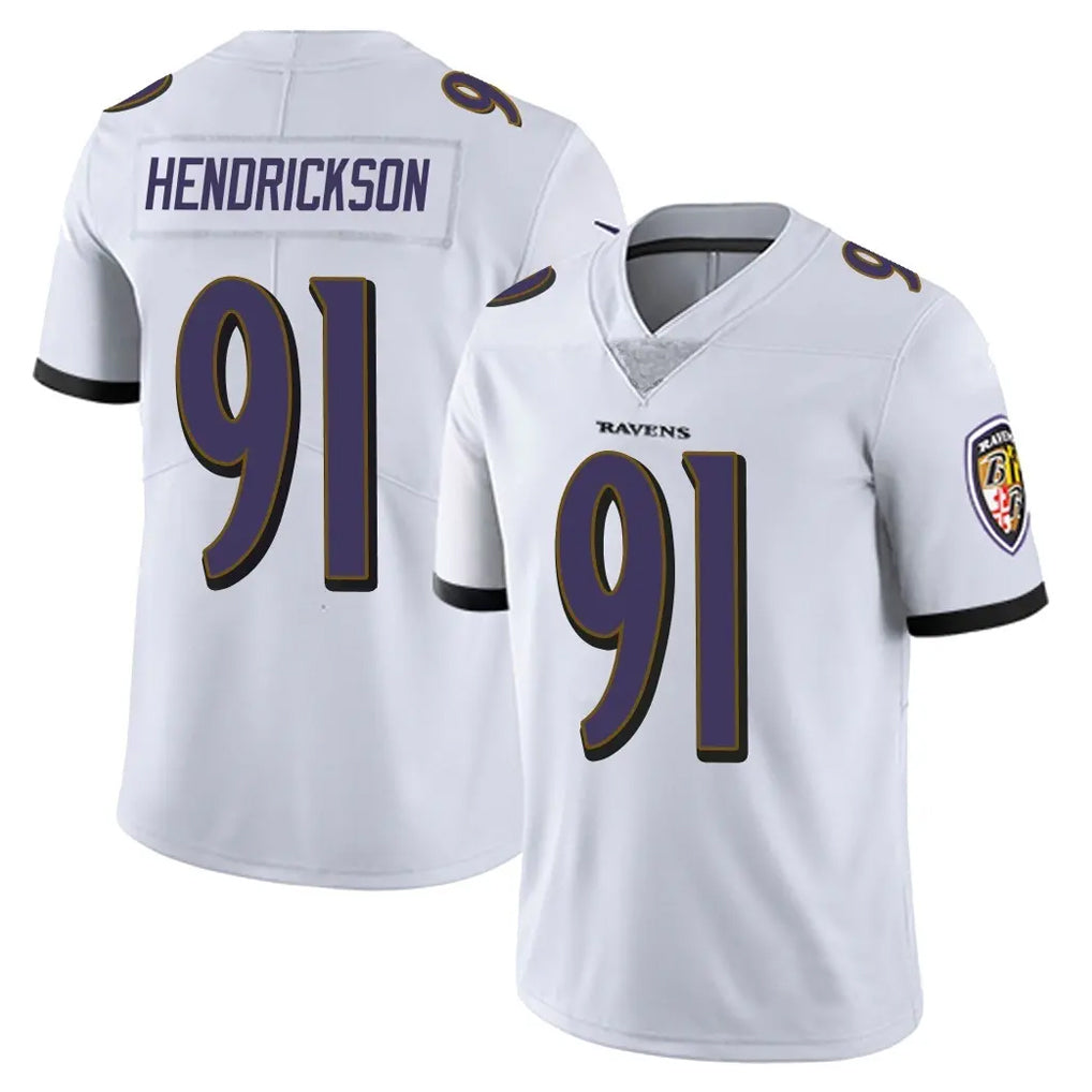 B.Ravens #91 Trey Hendrickson Player White Vapor Untouchable Game Ndoa Stitched Jerseys