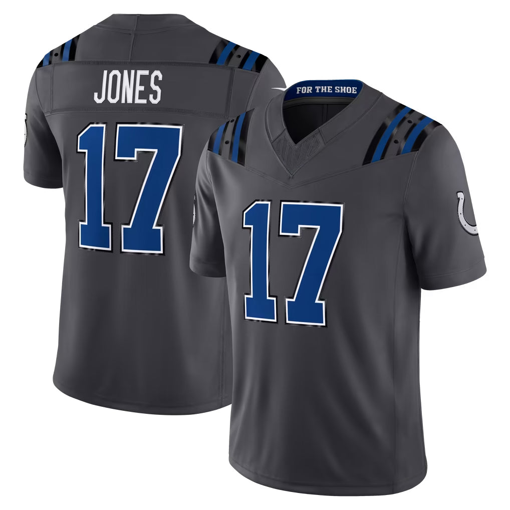 IN.Colts #17 Daniel Jones Player Anthracite Limited 2026 Rivalries Collection Home Game Ndoa Stitched Jerseys