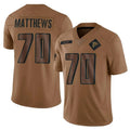 A.Falcons #70 Jake Matthews Player Brown Salute To Service Limited Ndoa Stitched Jerseys