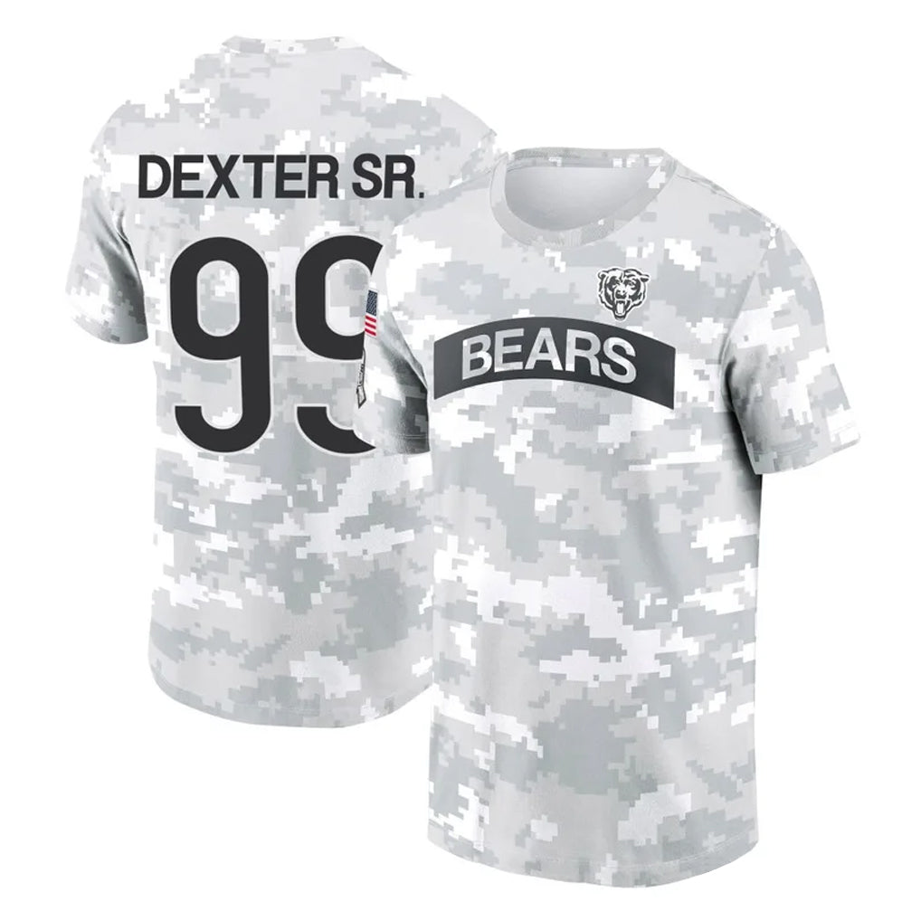 C.Bears #99 Gervon Dexter Sr. Player Arctic Camo Salute to Service Performance T-Shirt Limited Ndoa Stitched Jerseys