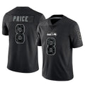 S.Seahawks #8 Jadarian Price Player Black Limited Reflective Home Game Ndoa Stitched Jerseys