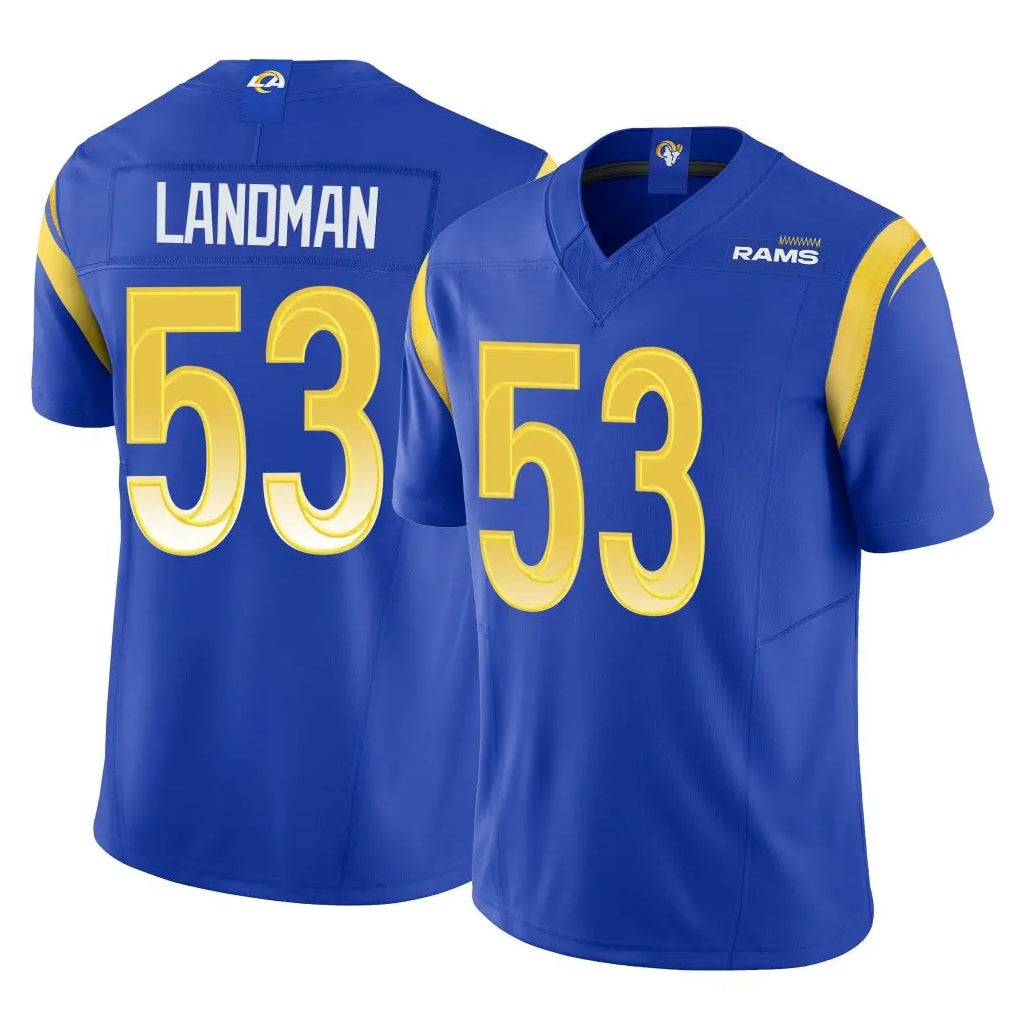 LA.Rams #53 Nate Landman Player Royal Limited Vapor F.U.S.E. Home Game Ndoa Stitched Jerseys