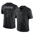 LV.Raiders #3 Taron Johnson Player Black Reflective Limited Game Stitched Jerseys