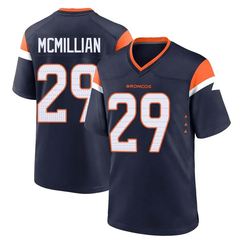 D.Broncos #29 Ja'Quan McMillian Player Navy Home Game Ndoa Stitched Jerseys