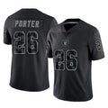 LV.Raiders #26 Darien Porter Player Black Reflective Limited Game Stitched Jerseys