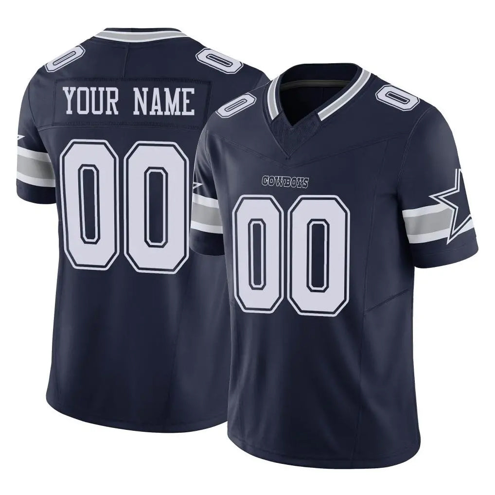 Custom D.Cowboys Navy Limited Vapor F.U.S.E. Home Game Any Name & Numbers Ndoa Stitched Jerseys