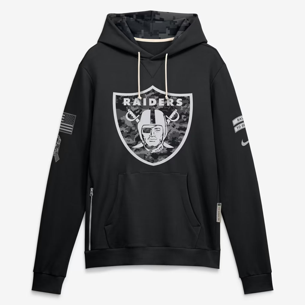 LV.Raiders 2026 Black Logo Pullover Hoodies Limited Game Ndoa Stitched Jerseys
