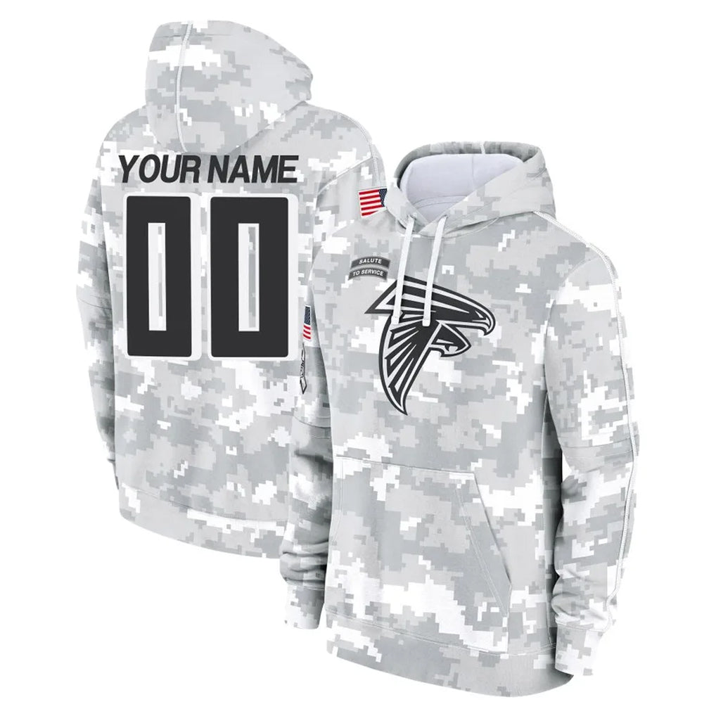 Custom A.Falcons Arctic Camo Salute to Service Limited Hoodie Any Name & Numbers Ndoa Stitched Jerseys
