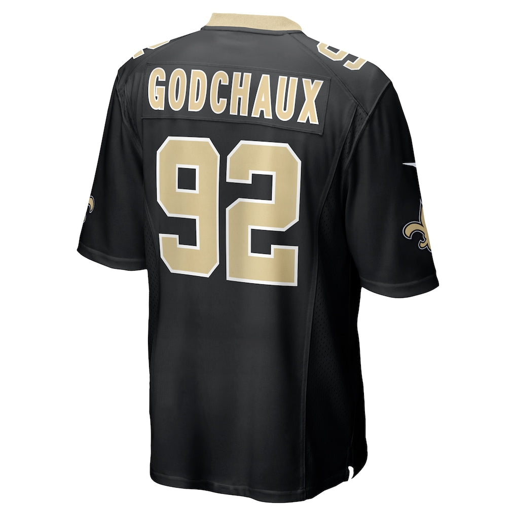 Ndoa NO.Saints #92 Davon Godchaux Black Team Game Jersey