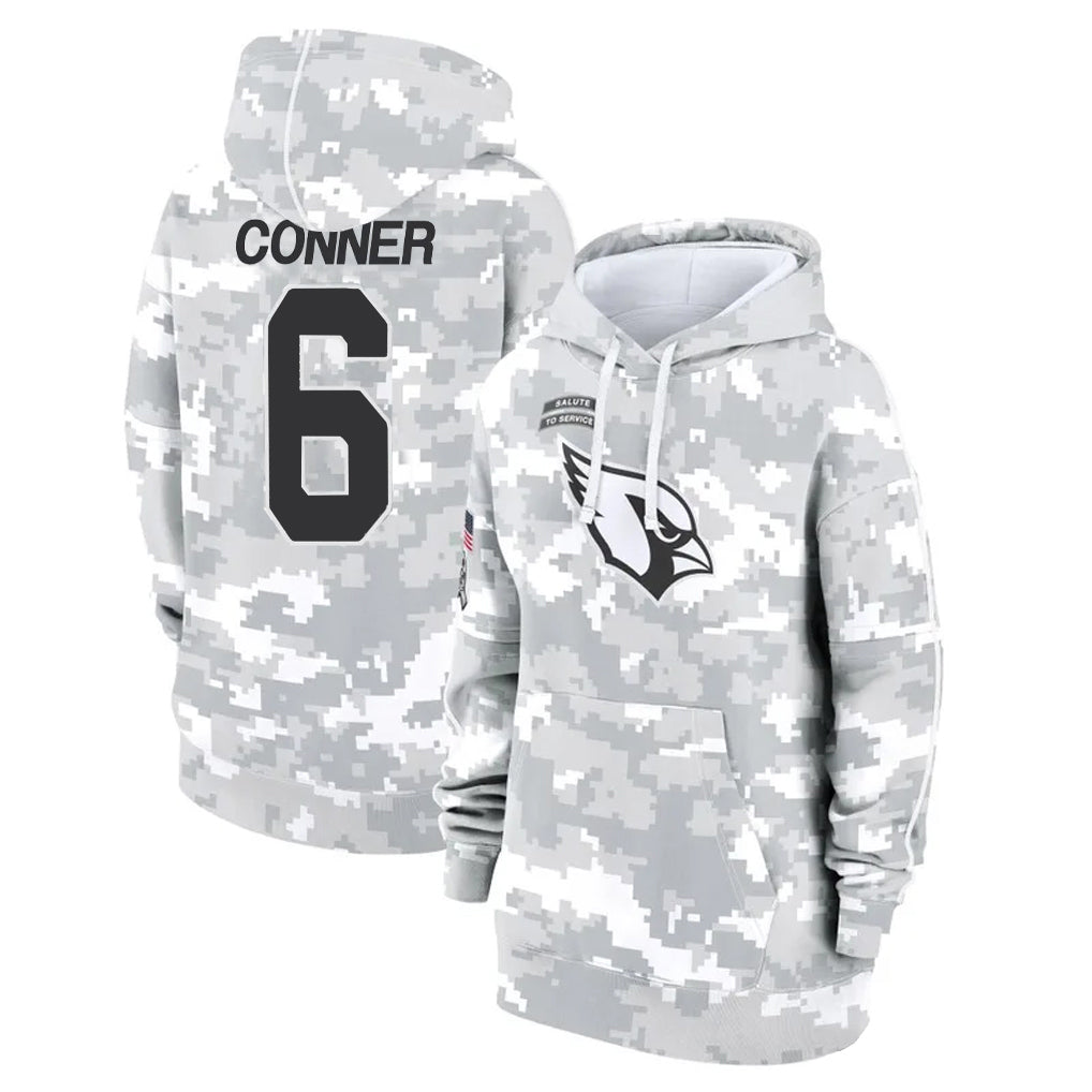 A.Cardinals #6 James Conner Player Camo Salute to Service Hoodies Ndoa Stitched Jerseys