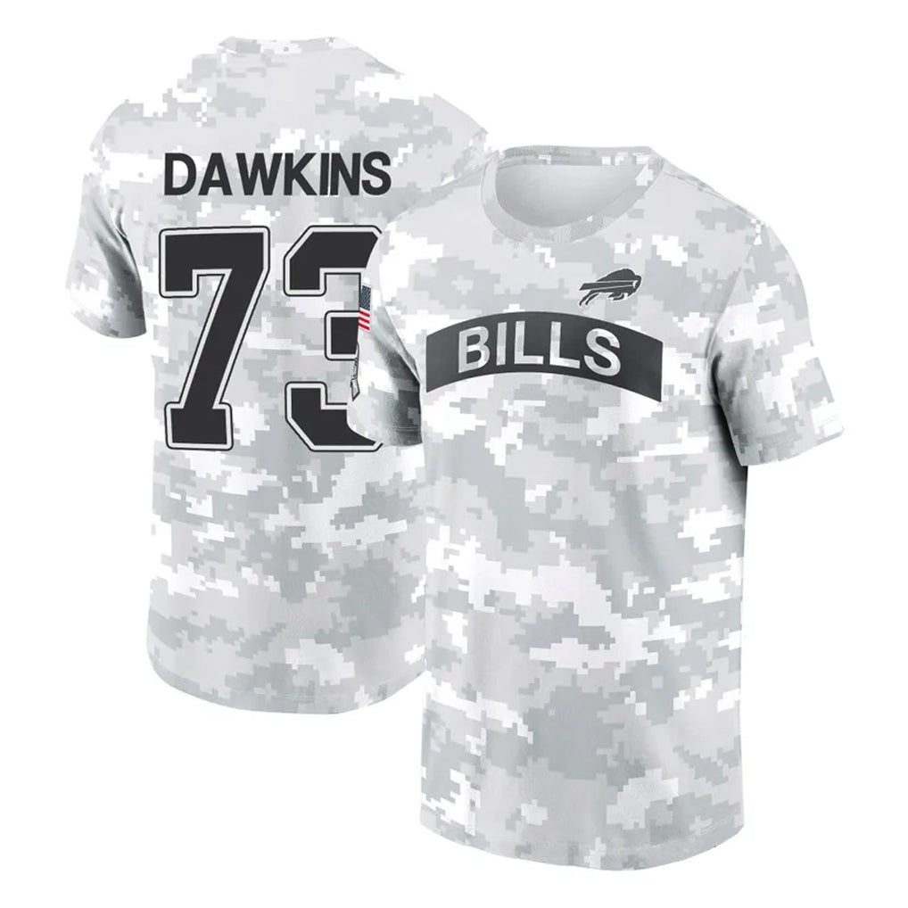 B.Bills #73 Dion Dawkins Player Arctic Camo Salute to Service T-Shirt Hoodies Ndoa Stitched Jerseys