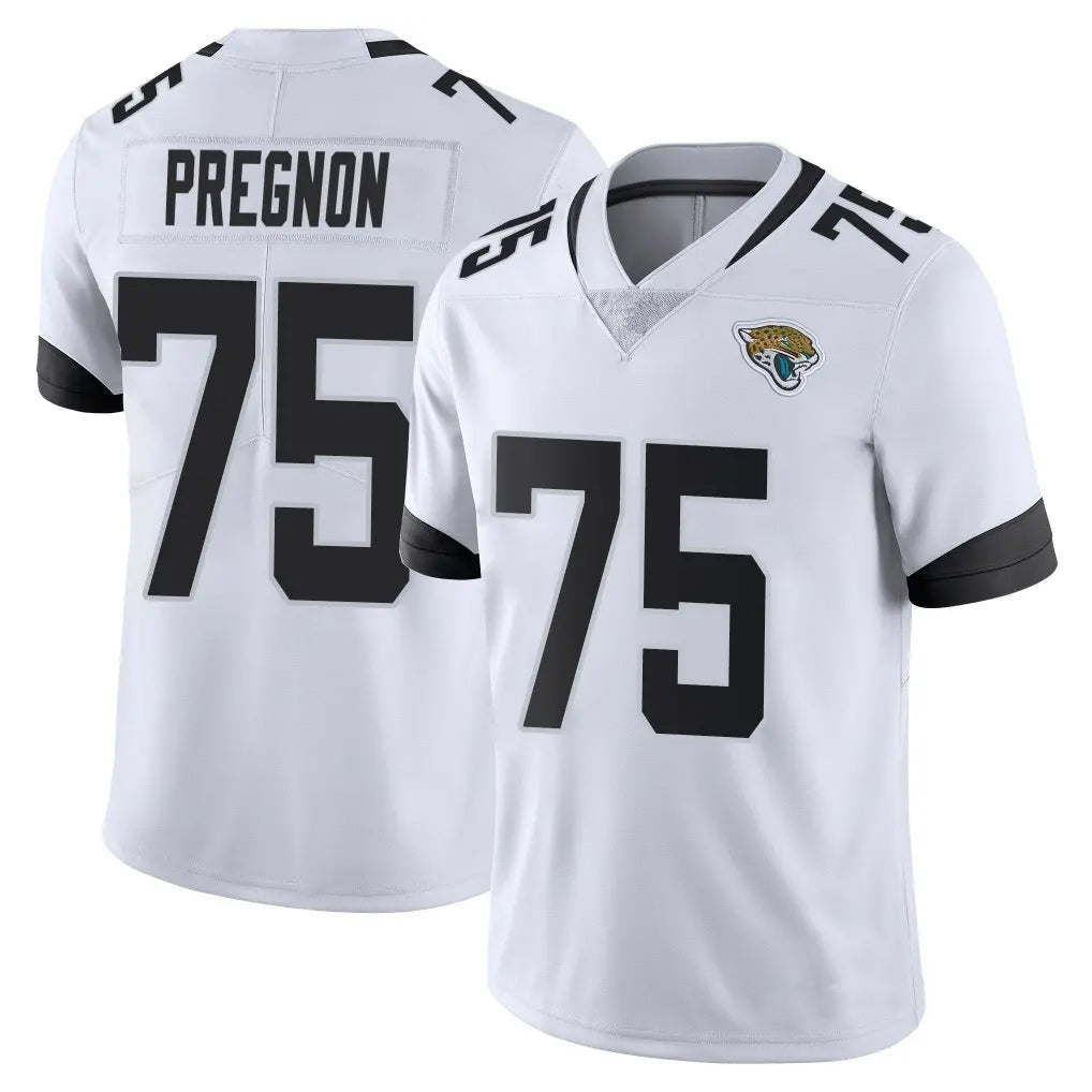 J.Jaguars #75 Emmanuel Pregnon Player White Vapor Untouchable Limited Home Game Ndoa Stitched Jerseys
