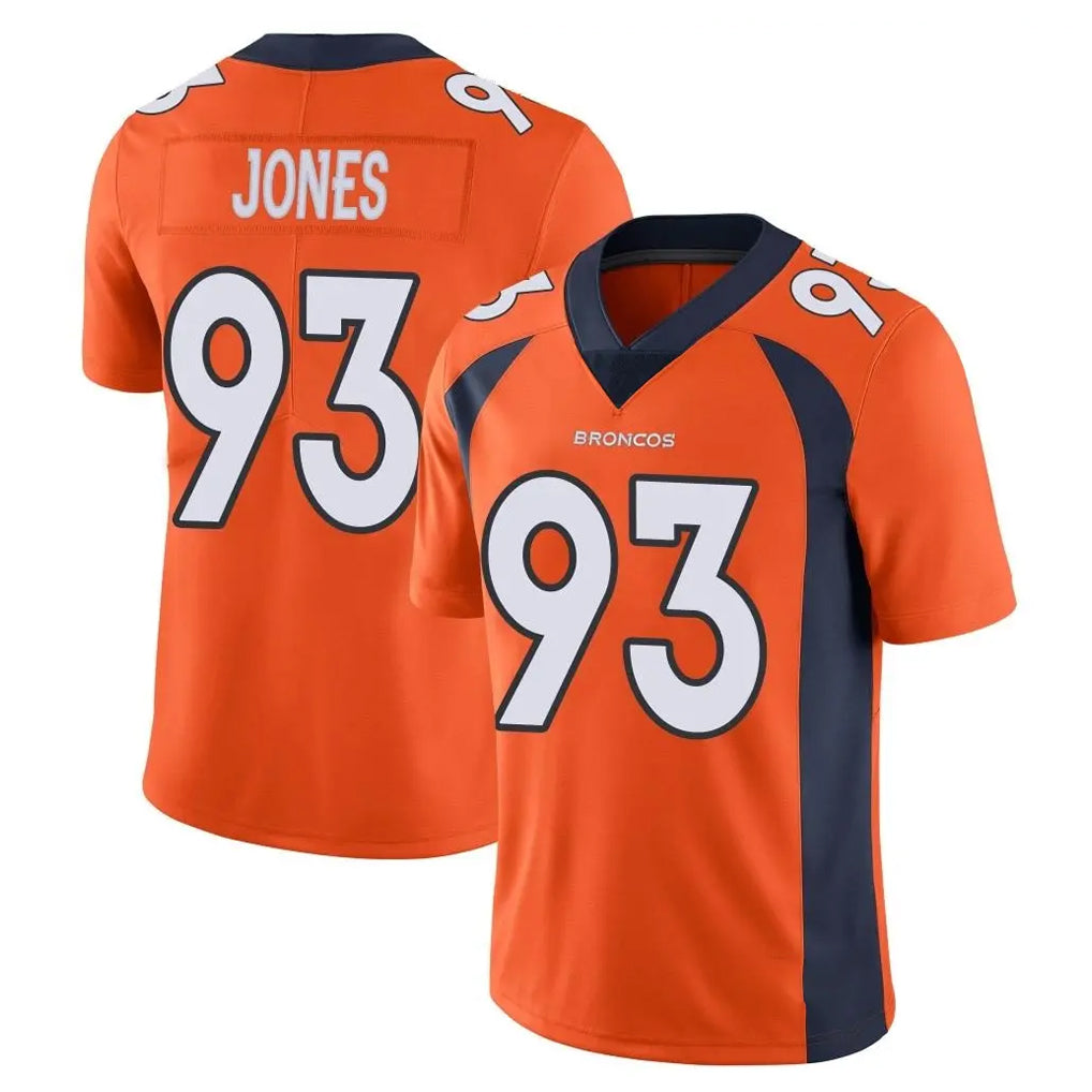 D.Broncos #93 D.J. Jones Player Orange Color Vapor Untouchable Limited Game Ndoa Stitched Jerseys