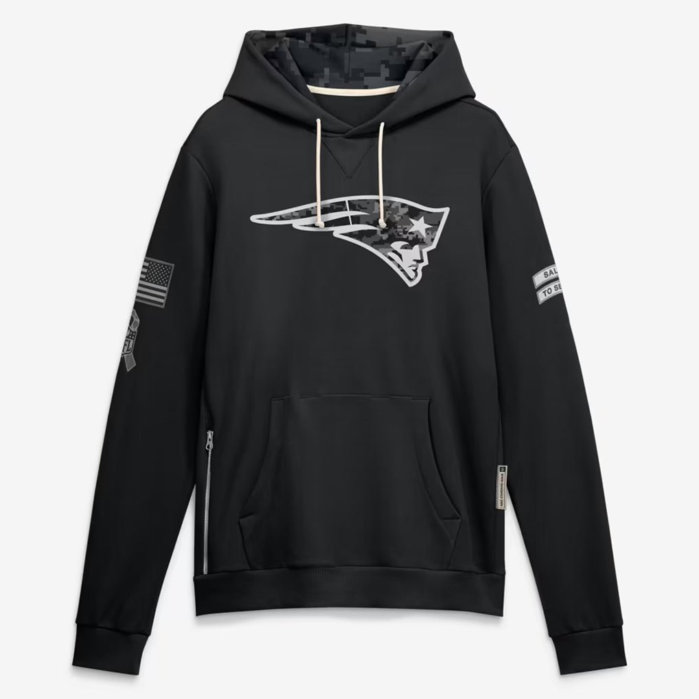 NE.Patriots 2026 Black Logo Pullover Hoodies Limited Game Ndoa Stitched Jerseys