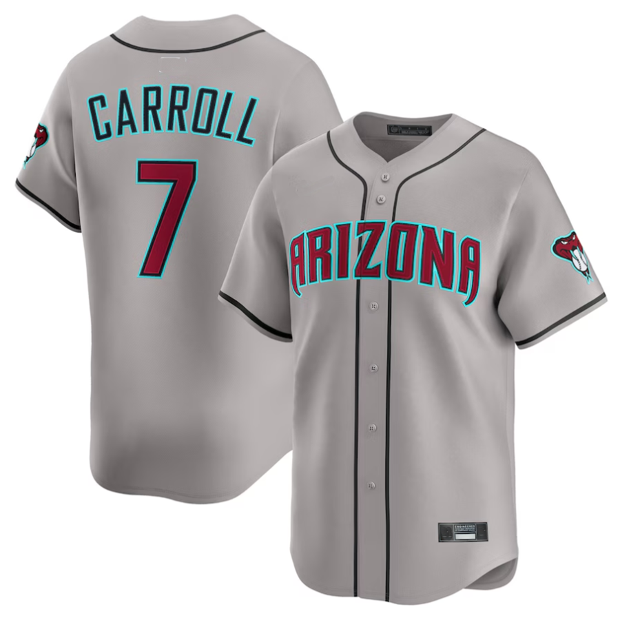 Ndoa A.Diamondbacks #7 Corbin Carroll Player Gray Limited American Personalized Stitched Jerseys
