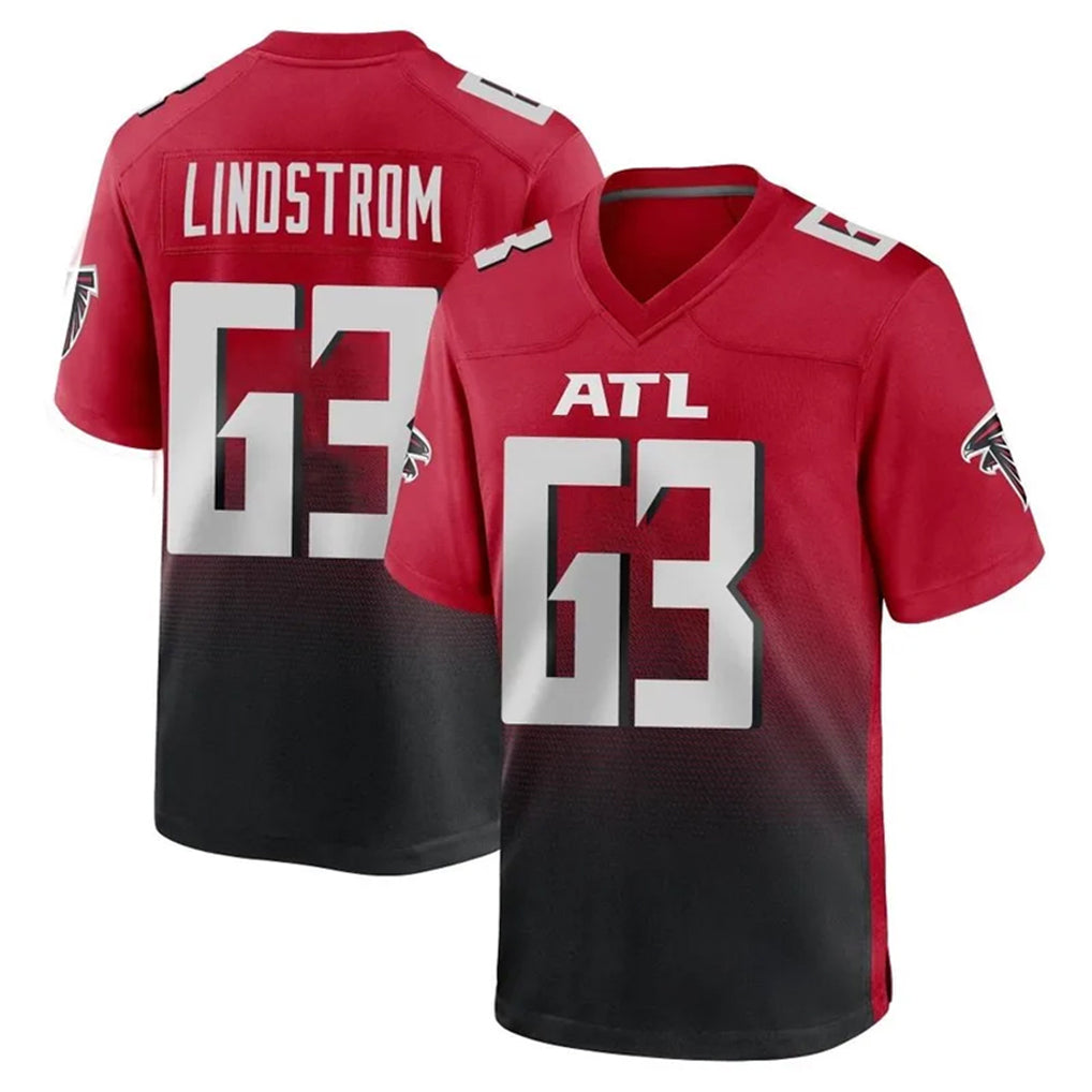 A.Falcons #63 Chris Lindstrom Player Red Home Game Ndoa Stitched Jerseys