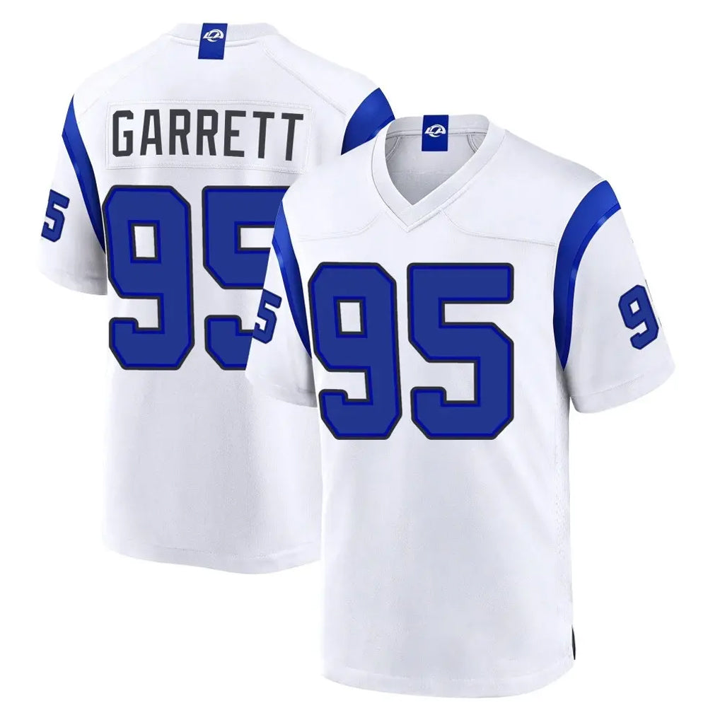 LA.Rams #95 Myles Garrett Player White Fearsome Home Game Ndoa Stitched Jerseys