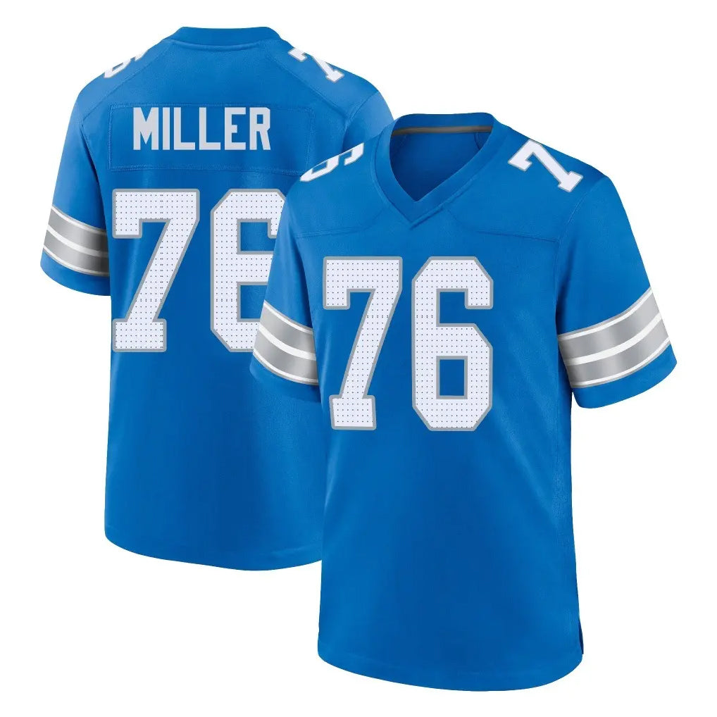 D.Lions #76 Blake Miller Player Blue Alternate Home Game Ndoa Stitched Jerseys